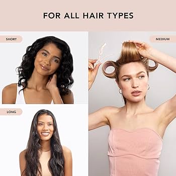 XL Ceramic Thermal Hair Rollers by Kitsch (4 rollers per pack)