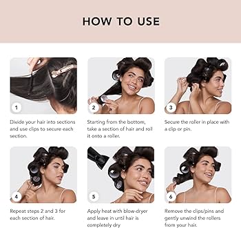 XL Ceramic Thermal Hair Rollers by Kitsch (4 rollers per pack)