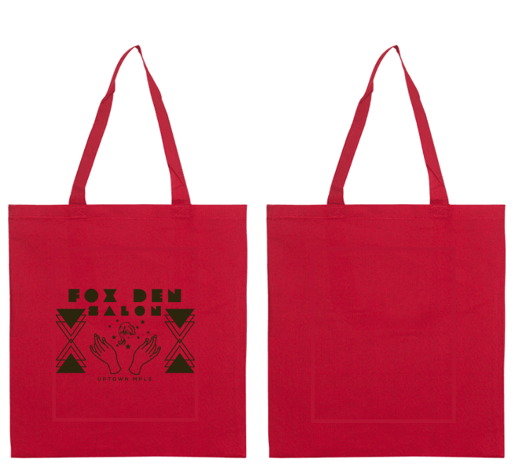 basic red canvas Fox Den Salon tote