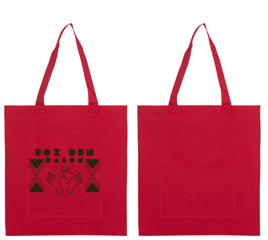 basic red canvas Fox Den Salon tote